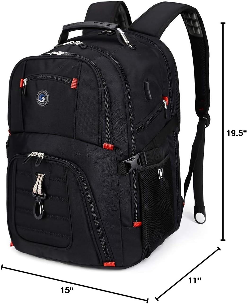 SHRRADOO Extra Large Travel Laptop Backpack for Men, Work College Backpacks | Fit 17 Inch Laptops, with Combination Lock, Carry On Flight Approved, Men Women Business Backpack,Bookbag School Backpack - Image 8