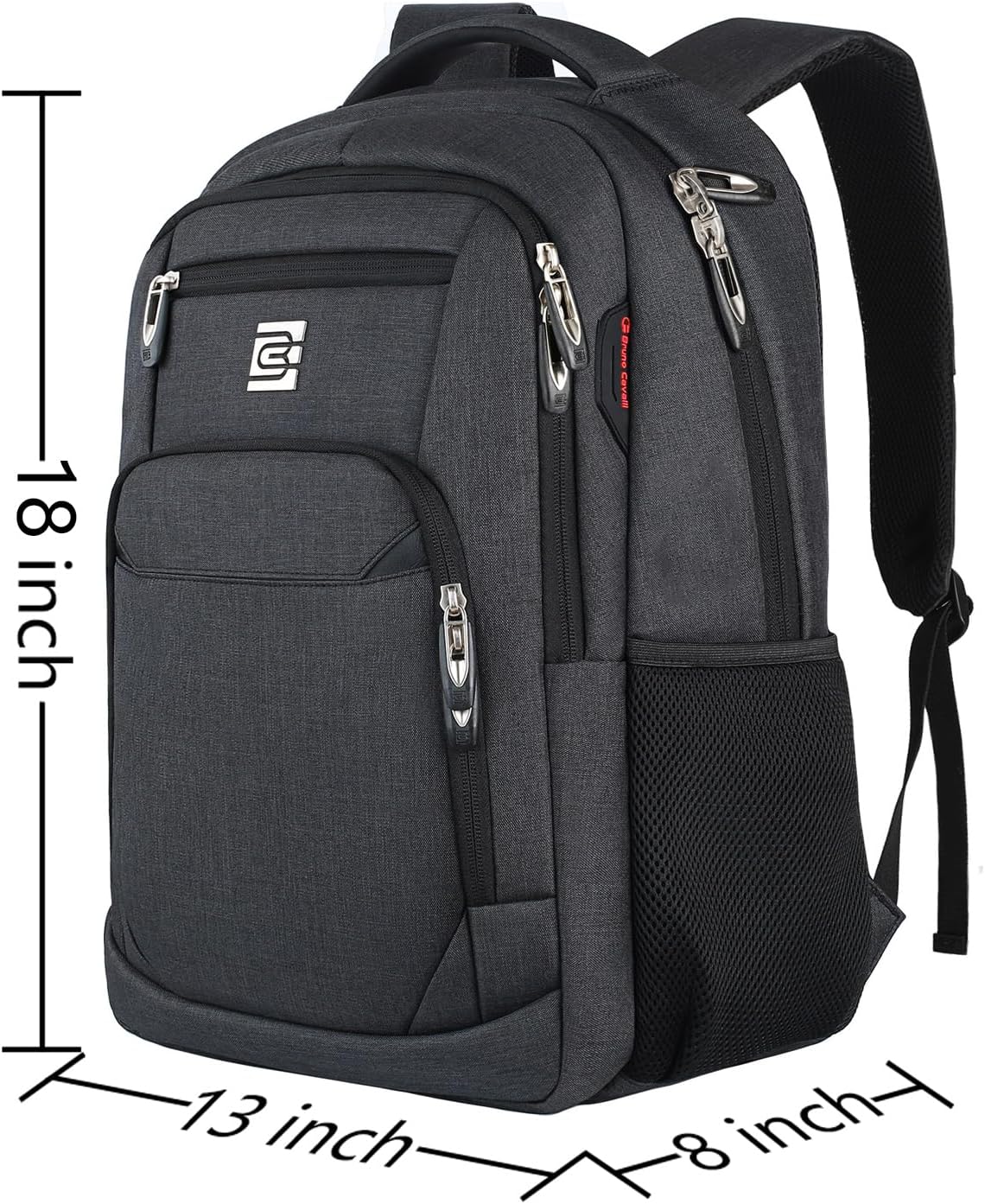 Volher Laptop Backpack,Business Travel Anti Theft Slim College Backpack | Water Resistant Durable Computer Bag Gift for Women & Men Fits 15.6 Inch Laptop and Notebook - Black - Image 3
